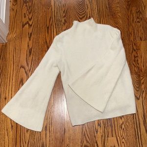White Knit Sweater with the MOST FUN bell sleeves